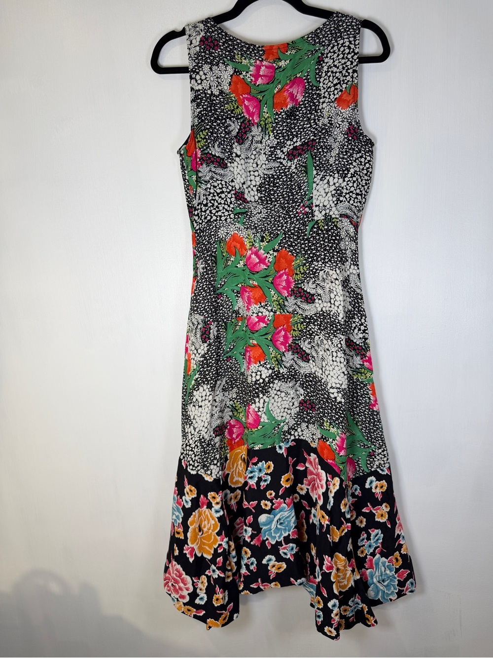 Maeve Anthropologie Black‎ Floral 100% Viscose Midi Sun Dress Sz 4 - Picture 7 of 14